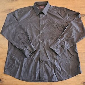 Untuckit Men's 100% Cotton Long Sleeve Button Down Shirt Black XXL